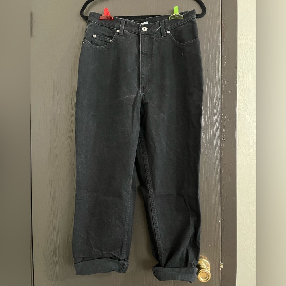 Black rigid mom jean